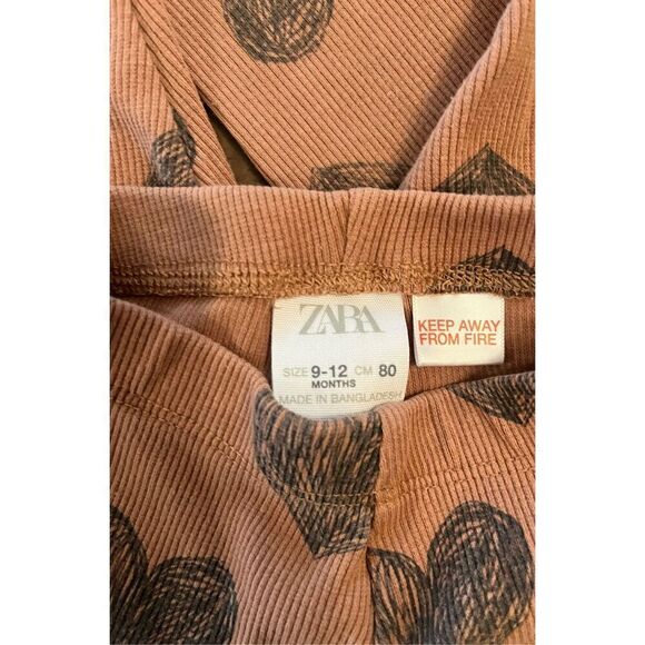 Zara Brown Ribbed Black Heart Pants‎ - Picture 3 of 3
